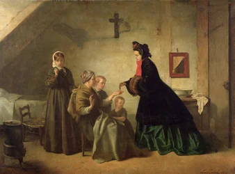 Kaiserin Eugenie (1826-1920) besucht die Unglücklichen, 1864